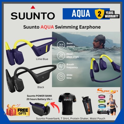 [NEW] Suunto Aqua Swimming Earphone Bone Conduction Headphones Wireless IP68 [FREE GIFTS]
